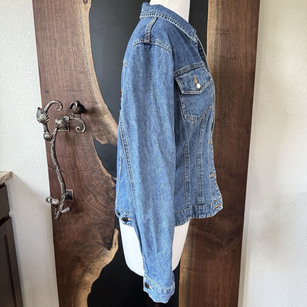 Vintage Wrangler Riata Embroidered Denim Jean Jacket Medium Riders West - Picture 6 of 8